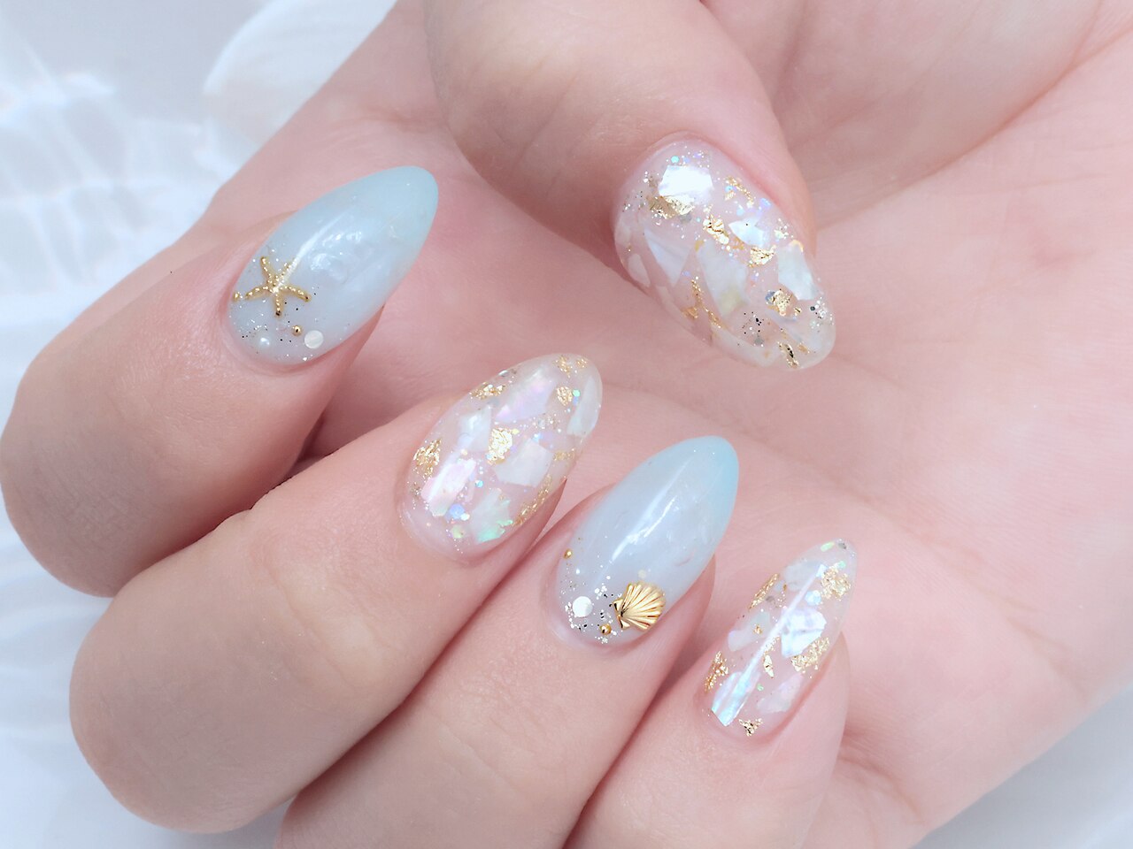 フットネイルチップ No.74 深海 奥行きシェル フットネイルチップ No