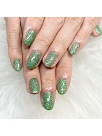 グリーンラメワンカラー