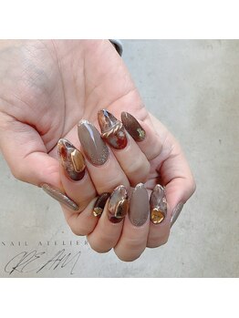 クリーム(Nail Atelier CREAM)/latte ネイル