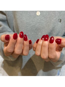 ホワイトネイル 難波店(WHITE NAIL)/ワンカラー/赤/xmasネイル