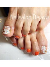 デジャヴ(Dejavu)/フラワーフットネイル