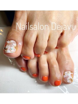 デジャヴ(Dejavu)/フラワーフットネイル