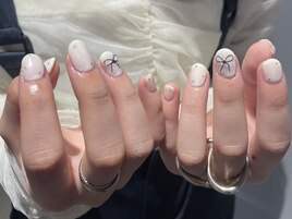 シンプルリボンネイル　担当:星
