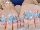 長さだし◎リボンネイル