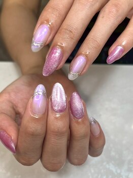 アイスブルー(Ice blue)/マグネットネイル/ミラーネイル