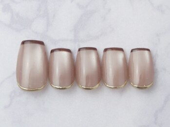 イエナネイル 都立大学(Yena Nail)/スキニーフレンチ/ミラーライン