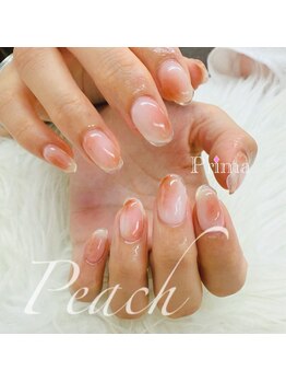 プリマ(Prima)/桃ネイル×クリアフレンチ