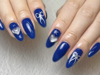 リボン&ハートネイル