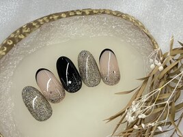 フレンチ ラメ 星