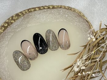 フレンチ ラメ 星