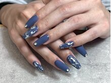 アイスブルー(Ice blue)/ブルー/マットネイル/クール