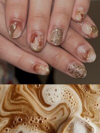カフェラテオータムネイル