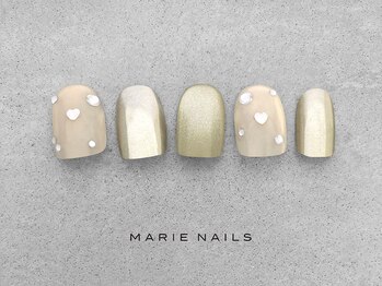 マリーネイルズ 表参道店(MARIE NAILS)/定額¥8000 ミラー ハート 1219b