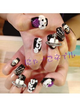 にゃーこネイル/キャラクター☆持ち込みデザイン