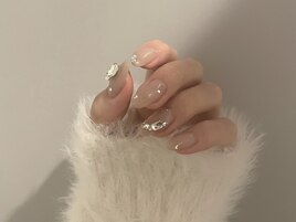 ピンクベージュ　ストーン