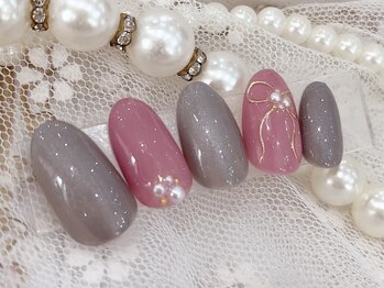 ネイルサロンアンドスクール ラフィーネ 池袋店/シンプルリボン◆¥6990