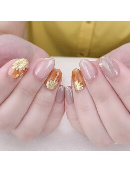 ピオニーネイル(peony nail)/8月新作　ミラーひまわり