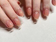 ネイルサロン イントゥ(into_)/クリアフレンチ　ジェルスカルプ