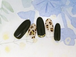 ヒョウ柄斜めフレンチ秋冬
