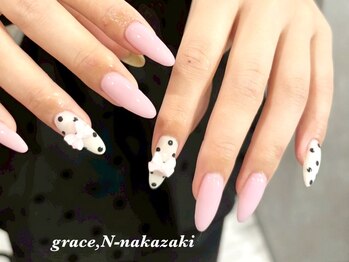 グレースドットエヌ ナカザキ 梅田中崎町店(grace.N-nakazaki)/リボン＊水玉