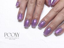 PEONY【7月10日オープン（予定）】/パープルラメ囲みネイル