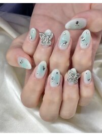 ワンホンネイル☆チークネイル