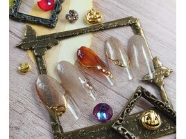 秋冬デザインべっこうネイル