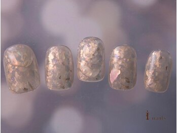 アイネイルズ 吉祥寺店(I nails)/天然石キラキラオーロラネイル