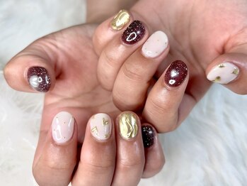 セレクト(Select)/ボルドー×ハートネイル