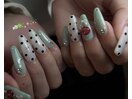 さくらんぼ×ドットネイル