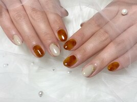 ニュアンスべっこうネイル