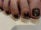 グリッター　フットネイル