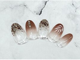 グラデーション　夏　葉っぱ