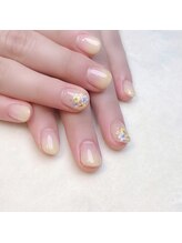 ピオニーネイル(peony nail)/イエロー　ドライフラワー