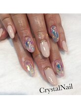 クリスタルネイル ボンベルタ橘店(CRYSTAL NAIL)/ワンカラー×ホログラム