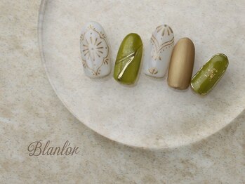 ネイルサロン ブランロール 白金店(Nail Salon Blanl'or)/タイル柄♪手書きアートネイル