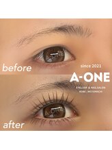 エーワン(a-one)/(上)まつ毛パーマ×(下)エクステ