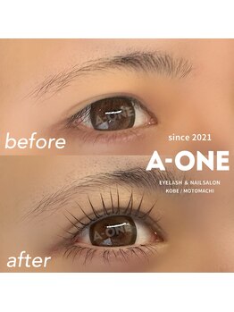 エーワン(a-one)/(上)まつ毛パーマ×(下)エクステ