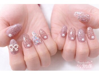 完全個室プライベートサロン【ビューティサロンミルク】パラジェル・フィルインOK♪/きらきら上品ネイル