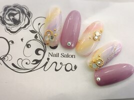 パステルタイダイネイル