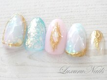 ラグジュアリー ネイルズ(Luxury Nails)/押し花＊くすみニュアンス