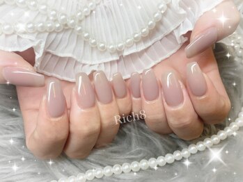 ネイルアンドまつげエクステ リッチエイト 原宿店(Rich8)/ちゅるんグレージュワンカラー