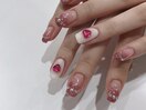 韓国風ピンクネイル