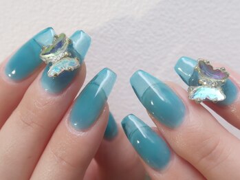 グロスネイル(gloss nail)/ワンカラーネイル/バタフライ