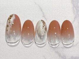 秋ネイル/塗りかけ/カラグラ