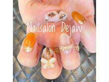 デジャヴ(Dejavu)/大きめパーツの蝶々ネイル