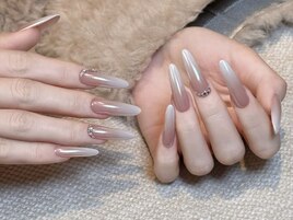 上品シンプル冬ネイル