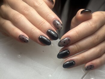 ジョアネイル(JOA Nail)/ドット/黒/冬/デザイン