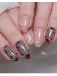 バレンタインネイル