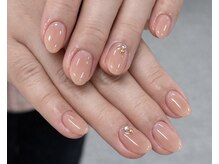 ベージュピンクxオフィスネイル